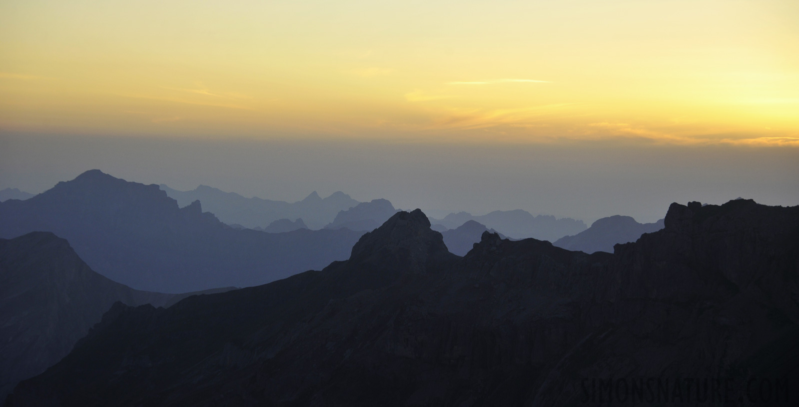 Sunset at 2840 m above sea 